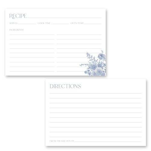 InvitationHouse Blue Vintage Floral Recipe Cards...
