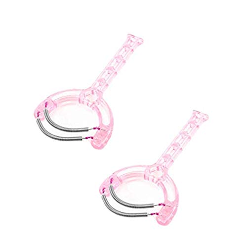 XMHF 2Pcs Pink Handle Dual Spring Facial Fine Hair Remover Epilator Tool The Original Facial Hair Removal Spring for Women