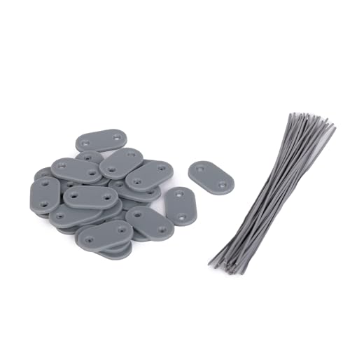 Anbor zest 104 Stück Sichtschutz Befestigungsset, Wetterfestes PVC Befestigungsklammern, Befestigungskit für Sichtschutzmatten - Grau