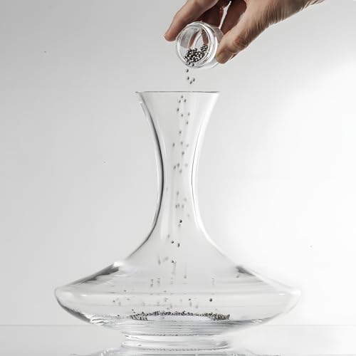 Premium Edelstahl Reinigungsperlen,Filterbeutel 8 * 10cm, 1000 Stücke Reinigungskugeln Set Aus Edelstahl,Wiederverwendbar & Bpa-Frei für Dekanter,Vase,Karaffen,Glas(Filterbeutel + Reinigungsperlen)