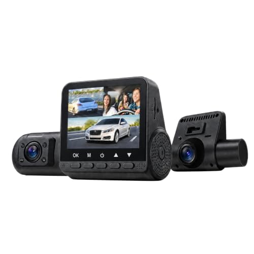 VDEO Dual Camera Dash Cam DVR for Car | Front & Rear Car Camera with Night Vision, LCD Display, Loop Recording & Driving Video Recorder