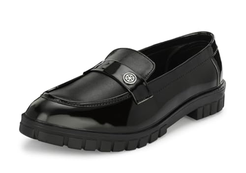 Image of MACTREE Men's Polyurethane (PU) Chunky Sole High Heel Loafers