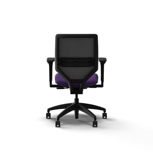 Image of HON Solve Office Chair, Ergonomic Office Chair Mesh Back Support, Adjustable Lumbar Support, Height Adjustable Arms, Black Frame, Iris