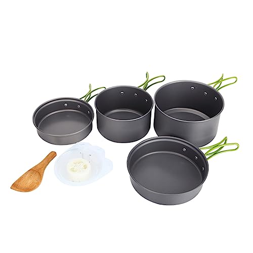 KOMBIUDA Camping Soup Pot Lightweight Set for Outdoor Use Non-Stick Coating Insulated Handle for Backpacking