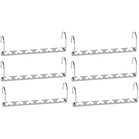 ShopHut Metal Hangers Space Saving Hangers For Closet, Magic Clothes Wardrobe Clothing Organizer - Pack of 6 Cover