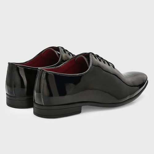 Image of Centrino Men's Glossy Formal Shoes |Lace-Up Design with Cushioned Insole for Comfort | Comfort, Style and Durability for Professional or Formal Wear |Craftsmanship for All-Day Elegance (9750)