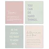 TLESKE Inspirational Motivational Women Office Decor Posters Prints Unframed Set of 4, Minimalist Pastel Wall Art Print Decor, Positive Affirmations Team Teamwork Difference Maker Wall Picture, 8x10