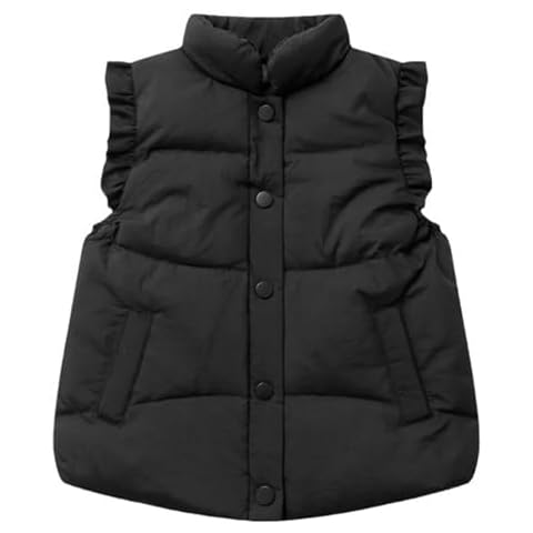 Wyeysyt Girls Ruffle Puffer Vest Cover