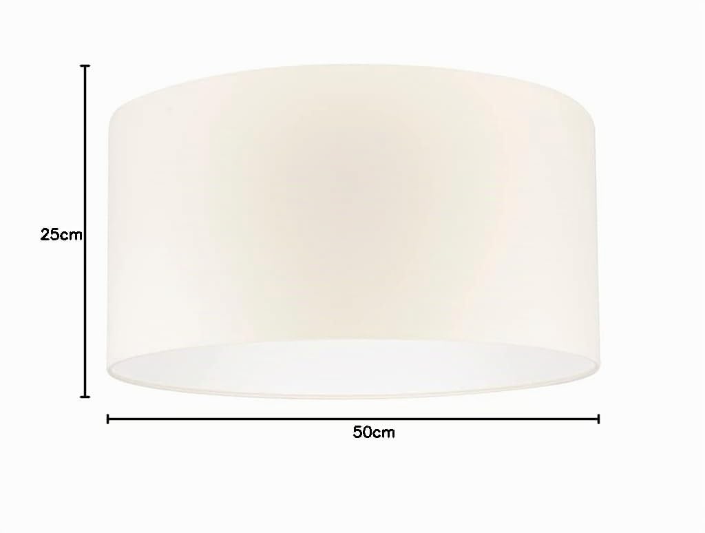 Uniqq Abat-jour tissu crème Ø 50 cm - 25 cm de haut