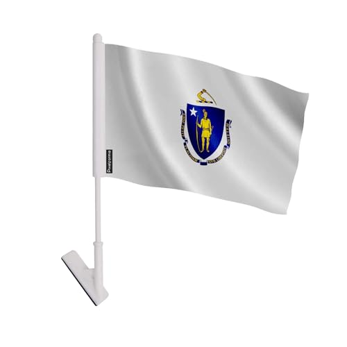 Drapeau adhésif Massachusetts haut de gamme en polyester durable avec adhésif renforcé