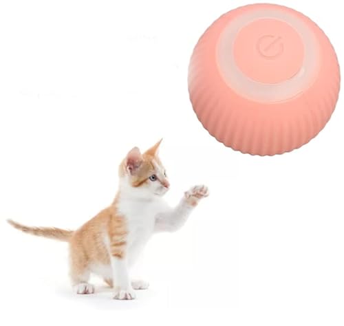 Bola Inteligente Elétrica Para Gato Brinquedo Interativo e Abacate Catnip (Bolinha Rosa)