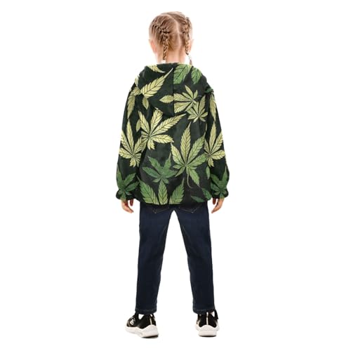 GuoChe Green Leaves Black Vintage Baby Boy Fleece Jacket4
