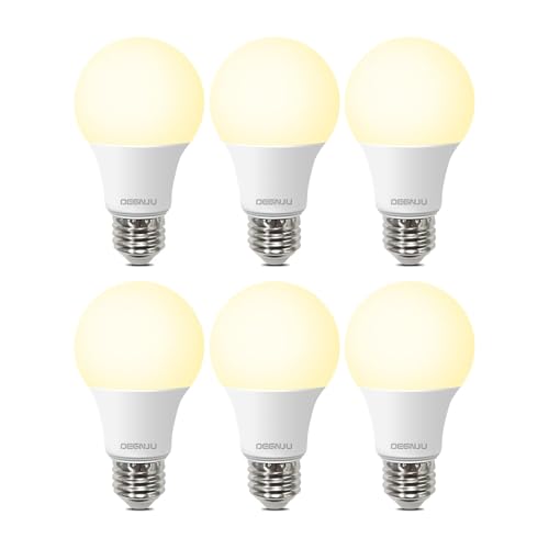 Image of DEGNJU A19 LED Light Bulbs, 60 Watt Equivalent LED Bulbs, Soft White 2700K, 800 Lumens, E26 Standard Base, Non-Dimmable, 8W Warm White LED Bulbs for Bedroom Living Room, 6 Pack