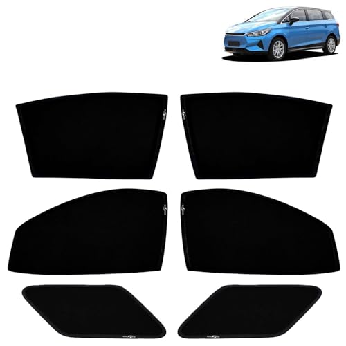 Image of KINGSWAY Car Sun Shade Curtains Only Compatible with BYD E6 (2021 to 2024) | Z-Black Fix-Type (Non-Magnetic) | UV & Heat Protection | Pack of 6 Pcs