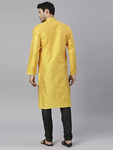 Image of Rajubhai Hargovindas Men's Jacquard Work Kurta Set