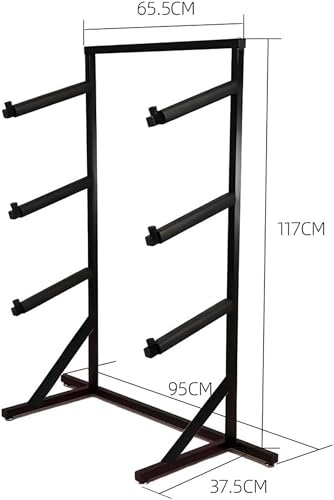 Présentoir Métallique À 3 Niveaux pour Snowboards, Skateboards, Skis Et Trottinettes - Solution De Rangement Gain De Place(Noir - 65,5 X 37,5 X 117 Cm)
