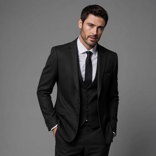 Men’s Suits Regular Fit 3 Piece Suit for Men Wedding Prom Business Formal Tuxedo2