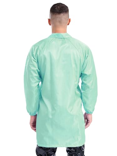 Image of Lapel Lab Coat Science Jackets for Mens Unisex Long Sleave Non-disposable Workwear Uniform