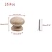 Oedema 25 Pcs Wooden Cabinet Knobs Unfinished Mushroom Shape Drawer Knobs Round Pulls Handles for Cabinet Cupborad, 24 x 20mm