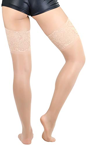 Image of ToBeInStyle Women's Thigh Highs With Smooth Silicone Lace