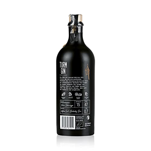TURM GIN Limited Edition 2021 - Barrel Aged Dry Gin | Premium Bio-Gin aus Deutschland 47% | Ehrlich-nordischer Geschmack… – Bild 4