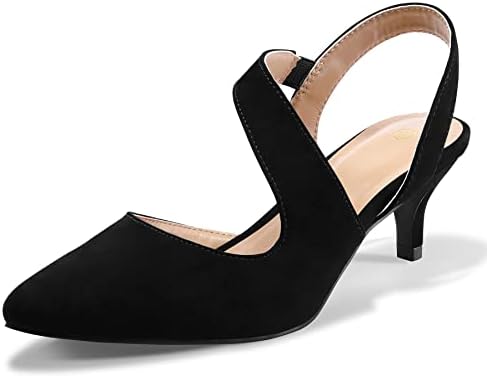 mysoft Women's Dress Shoes Low Heels 2 inch Kitten Pumps Slingbac...
