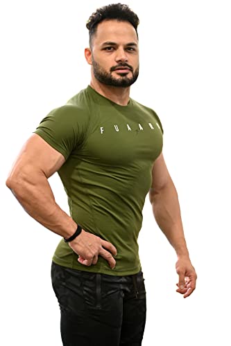 Image of FUAARK Men's Round Neck Slim fit Gym & Active wear Sports T-Shirt for Workout & Casual Wear