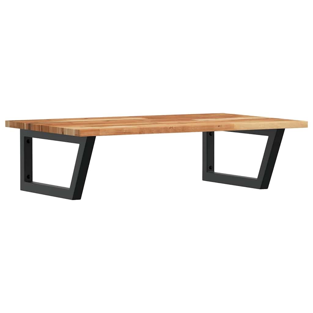 Estantería para lavabo de pared de acero y madera de acacia maciza, estante flotante para baño como estante para lavabo, ahorro de espacio, almacenamiento para cremas y toallas, resistente