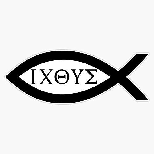 IXOYE - Christian Fish Symbol Sticker Vinyl Bumper Sticker Decal
