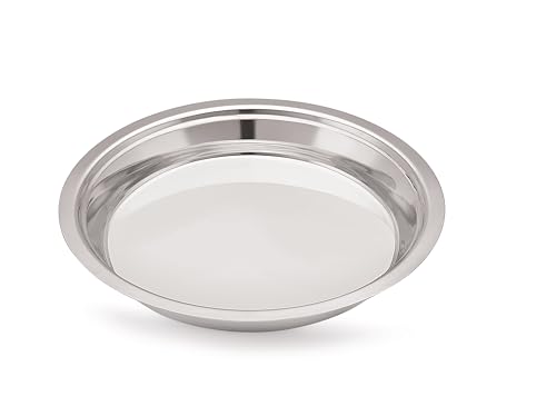 Image of TOSAA Stainless Steel Parat- Dough Kneading Plate - Heavy Duty Parat for Roti, Chapati, Puri,Unbreakable Stainless Steel Parat - Rustproof, Mirror Finish Plate (29 x 29 x 3.6 cm)