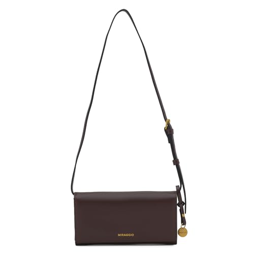 Image of Miraggio Carly Wallet with Adjustable & Detachable Strap | Two Main Compartments | 4 Card Slots | Women Wallets | Gift Items for Women (Brown)