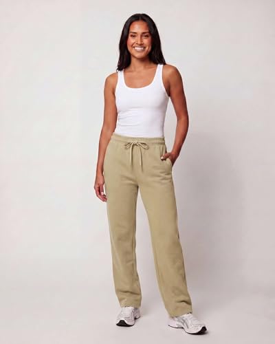 Image of Real Essentials 3 Pack: Women's Relaxed Fit Fleece Open Bottom Sweatpants - Casual Athleisure (Available in Plus)