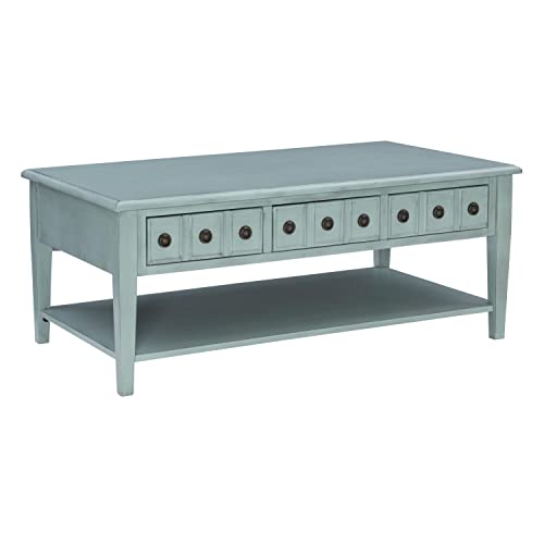Linon Sadie Coffee Table With Teal Finish D1392A20Coft #TOP1