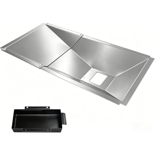 GFTIME Universal Fettwanne mit Auffangwanne 60cm bis 80cm Verstellbar Tropfpfanne für 3/4/5 Brenner Gasgrill von Charbroil Dyna Glo Nexgrill Kenmore Uniflame und mehr Fettauffangschale