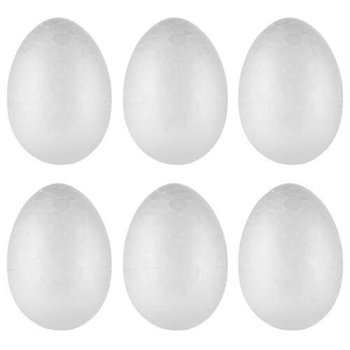 50PCS 6cm Foam Eggs for DIY Easter Crafts, White Polystyrene Eggs for Kids Painting, Home and School Decorations