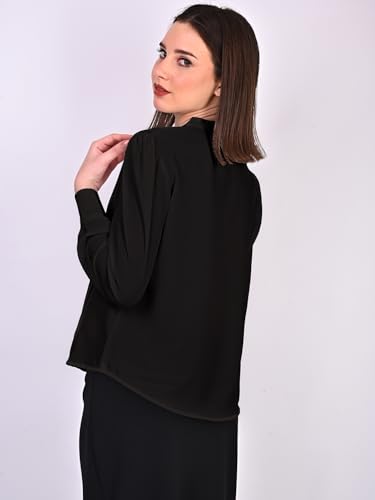 Image of Women's Regular Fit Solid Pleated Cotton Blend Shirts