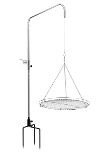 Treppiede Griglia Girevole HeRo24 - Acciaio Inox Con Manovella E