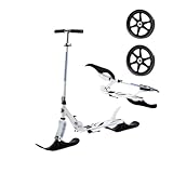 Plegable 2 en 1 Patinete con Dos Ruedas Altura Ajustable 150 Kg De Carga Scooter Trineo Nieve para Niños y Niñas de 3 a 15 Años Ideal para Deportes Al Aire Libre