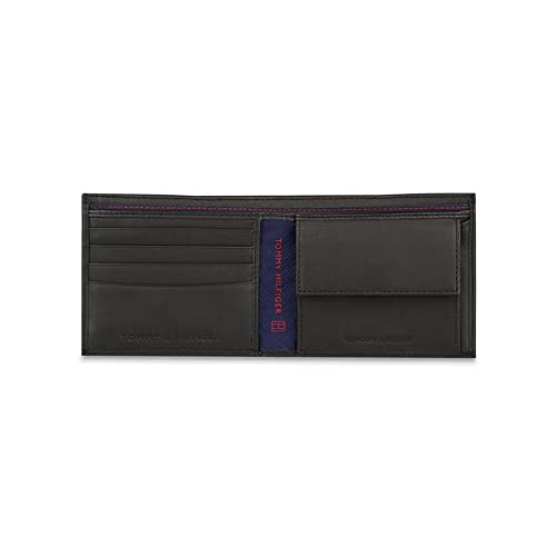 Image of Tommy Hilfiger Clyde Leather Global Coin Wallet for Men - Black, 4 Card Slots