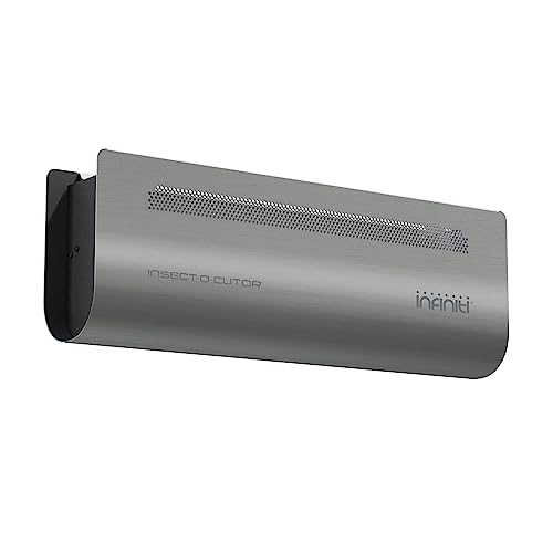 INSECT-O-CUTOR Infiniti Compact LED Flykiller with Glueboard – Indoor Wall-Mount Insect Trap – Slim Design - Silver