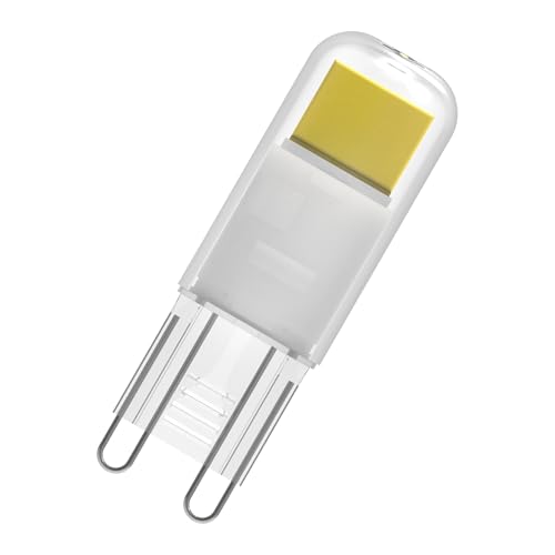 Osram Lampada LED LED PIN in vetro trasparente, da 1,8 W per 200 lm, luce bianca calda da 2700 K, multicolore, attacco retrofit G9, CRI 80, EEK E, diametro 15 mm.
