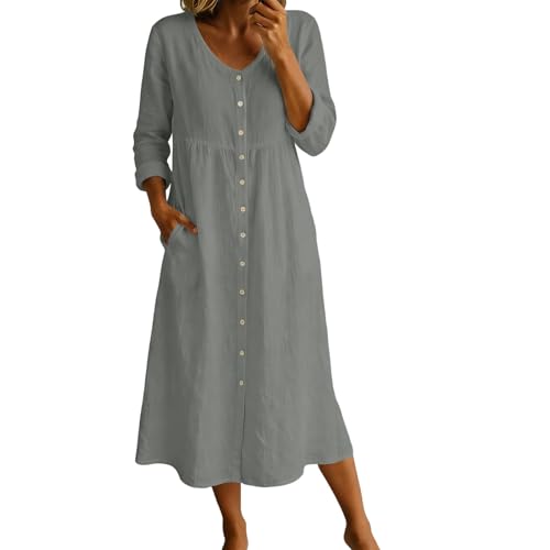Robe longue femme d'été fluide et ample couleur uni unie
