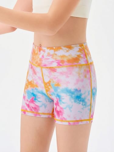 Image of Haloumoning Girls Athletic Shorts Kids High Waisted Yoga Dance Biker Shorts Comfy Gymnastics Shorts 5-14Y