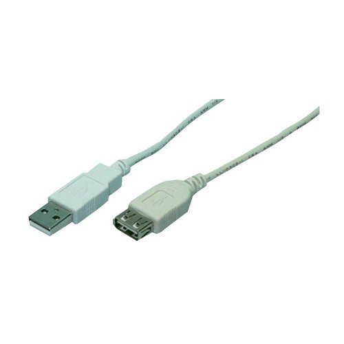 MHE EDV Cable USB 2.0 Extension Cable A/Male to A/Female 3.0 m, gray, 3 Meters
