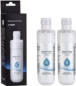 2pcsRefrigerator Water Filter LT1000P for Fridge, 6 Month / 200 Gallon NSF 53&amp;42 Certified Filtration Cartridge Replacement LT1000P/PC/PCS, MDJ64844601, ADQ74793501, ADQ74793502