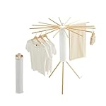 JOOM Tripod Clothes Drying Rack, Garment Rack Portable and Foldable Space Saving Laundry Drying Rack - Drying Rack Clothing Floor Folding Balcony Bedroom Household Wooden