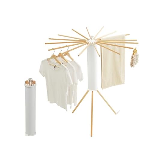 JOOM Tripod Clothes Drying Rack, Garment Rack Portable and Foldable Space Saving Laundry Drying Rack - Drying Rack Clothing Floor Folding Balcony Bedroom Household Wooden