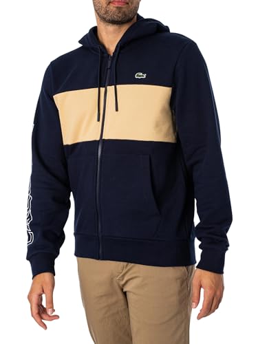 Blue Lacoste Men's Colourblock Zip Hoodie