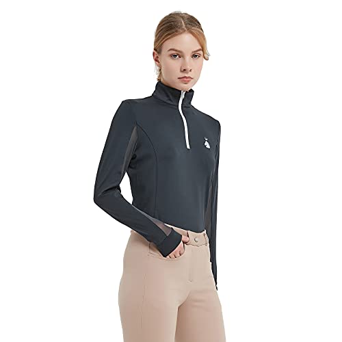 Hr Farm Women's Ice Feel Quick Dry Performance Rider Longsleeve Shirt (Gray, Medium) #TOP3