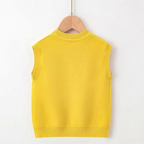 Little Girl Knitted Sweater Vest Floral Pattern Ribbed Sleeveless Pullover Tank Tops3